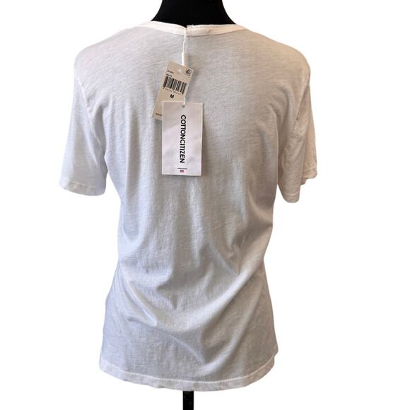 New COTTON CITIZEN Women's White Standard V Neck Tee Size M - Picture 5 of 10